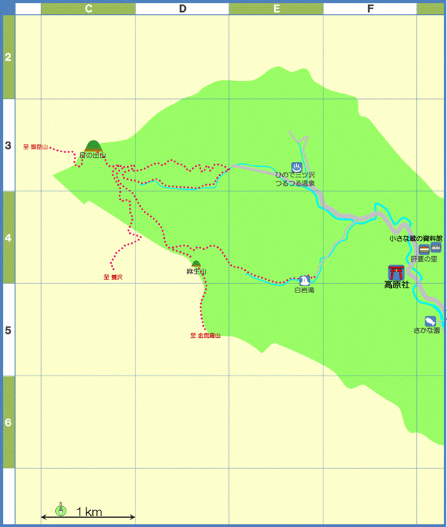 大久野地区西部（国立公園周辺の山間部）エリアマップ